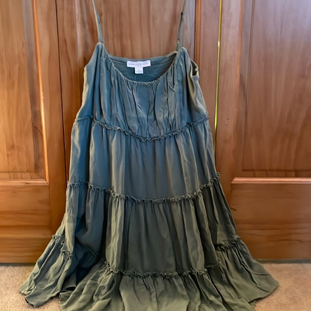 Aeropostale Sage Green Tiered Mini Dress
